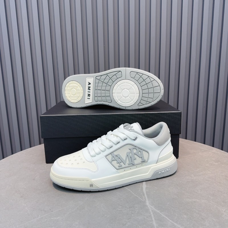 2025 Unisex Amiri White Grey Leather Sneakers MJ00360
