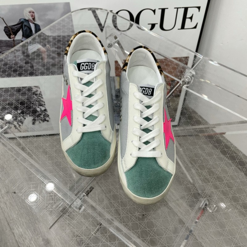 2025 Women GGDB Grey White Pink Suede Canvas Sneaker