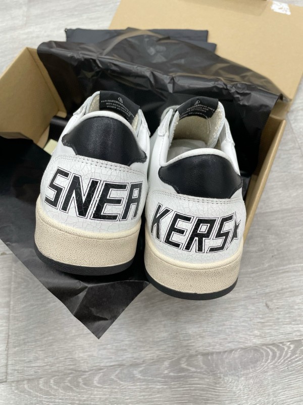 2024 Unisex GGDB White Black Leather Low Top Sneakers MJ00260