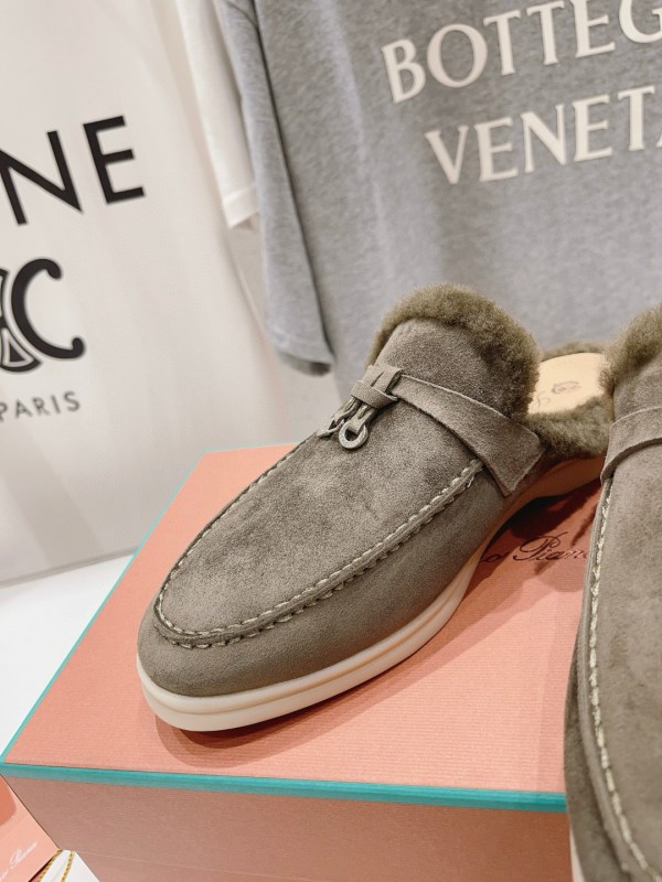 2024 Unisex LP Taupe Suede Shearling Loafers MJ00300(Women)/MJ00300(Men)