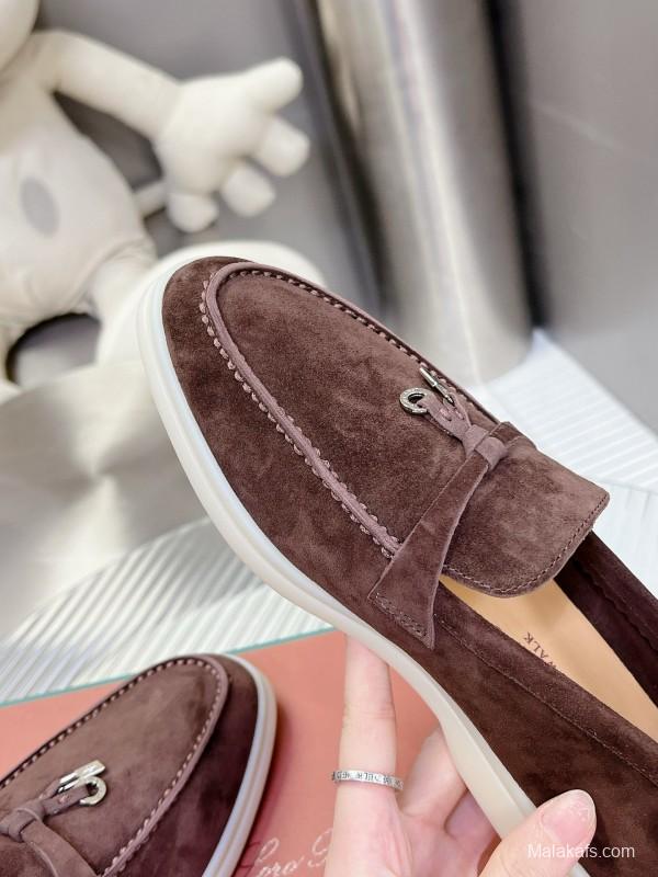 2024 Men LP Brown Suede Loafers MJ00270