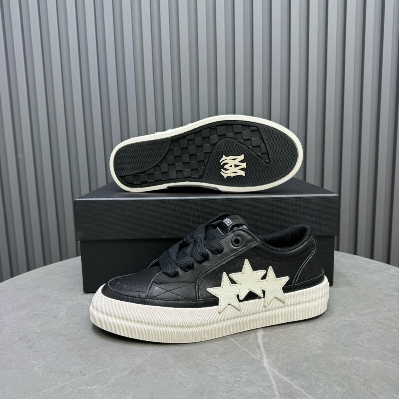 2024 Unisex Amiri Black White Leather Sneakers MJ00300