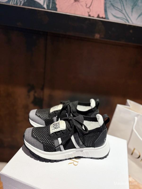 2025 Unisex Dior Black Grey Flyknit Sneakers LY00260