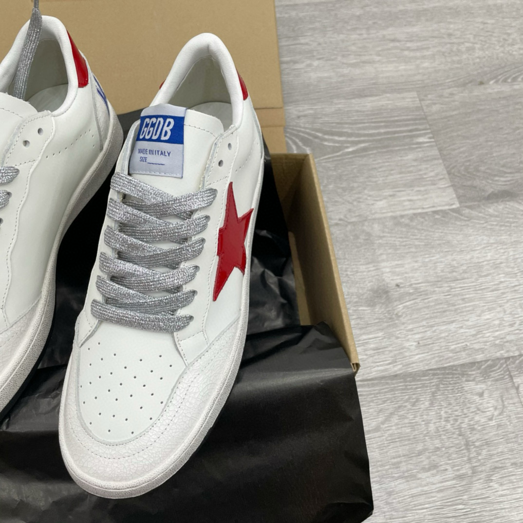 2024 Unisex GGDB White Red Leather Sneakers MJ00260