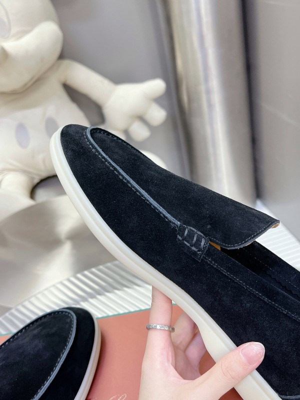 2025 Men LP Black Suede Loafers LY00260