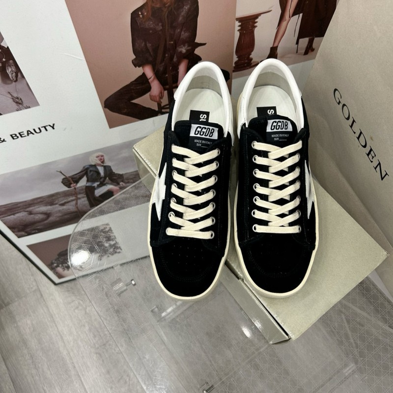 2024 Unisex GGDB Black White Suede Leather Low Top Sneakers MJ00260