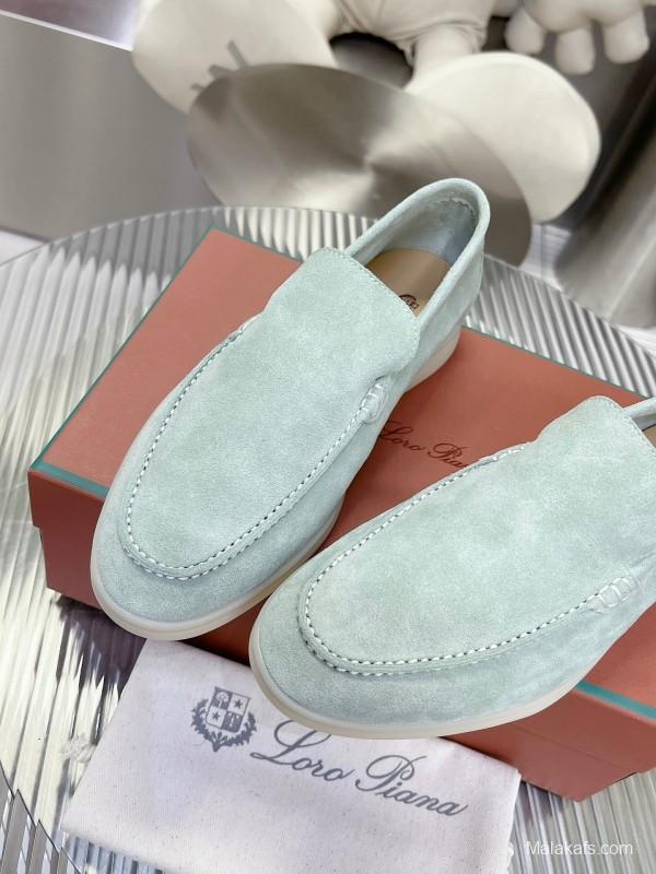 2025 Men LP Light Green Suede Loafers
