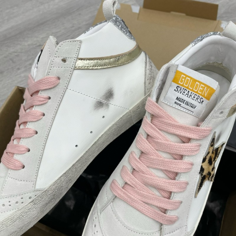 2024 Unisex GGDB White Pink Leather Suede High Top Sneakers MJ00300