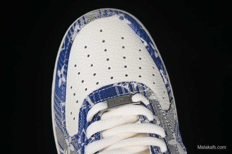 Nike Air Force 1 '07 Low LV Collaboration Gray Blue Denim Casual Sneakers - SC9207-540