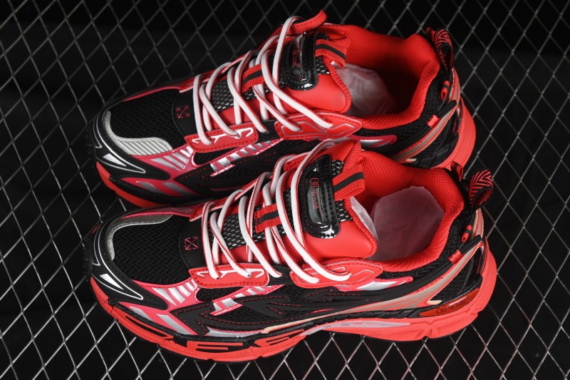 Off-White Be Right Low-Top Lifestyle Casual Shoes in Black Red