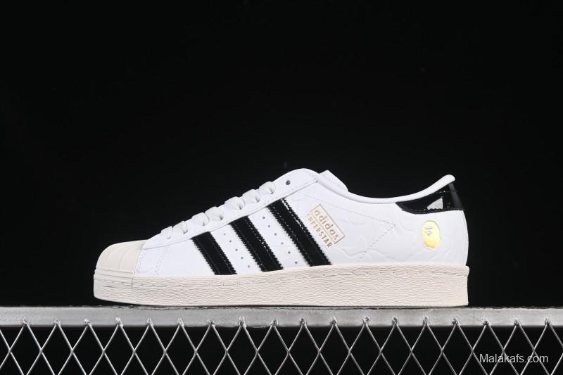 Adidas Bape Superstar Casual Sneakers with Shell Toe Design - JR2701