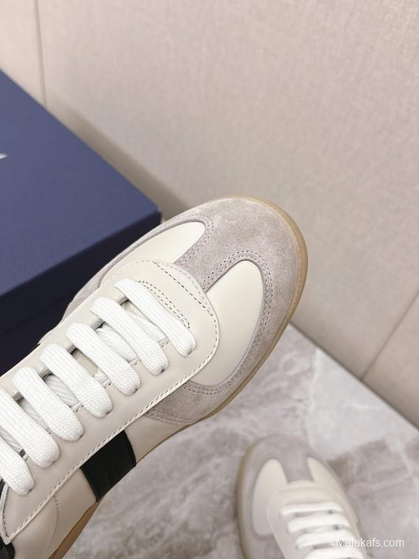 2025 Unisex Dior Black White Grey Leather Suede Sneakers Matchpoint B01 KFY00300