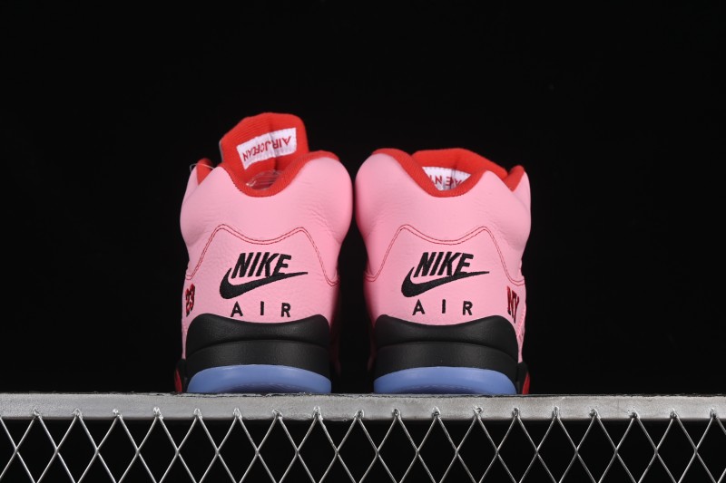 Awake NY Air Jordan 5 Retro Sneakers with Arctic Pink Colorway and Awake NY Logo Mesh - DV4982-600