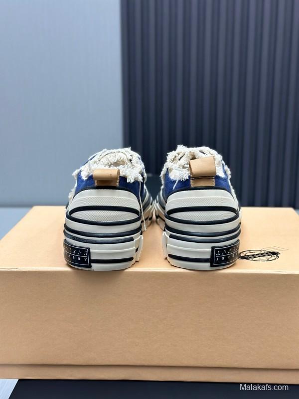 2025 Unisex XVESSEL Navy White Canvas Plimsolls Vulcanized AS00240