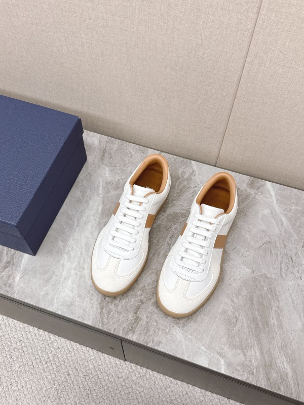 2025 Unisex Dior White Amber Leather Sneakers KFY00300