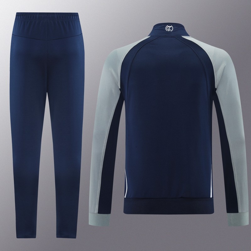 25/26 Real Madrid Navy/Grey Full Zipper Jacket +Long Pants