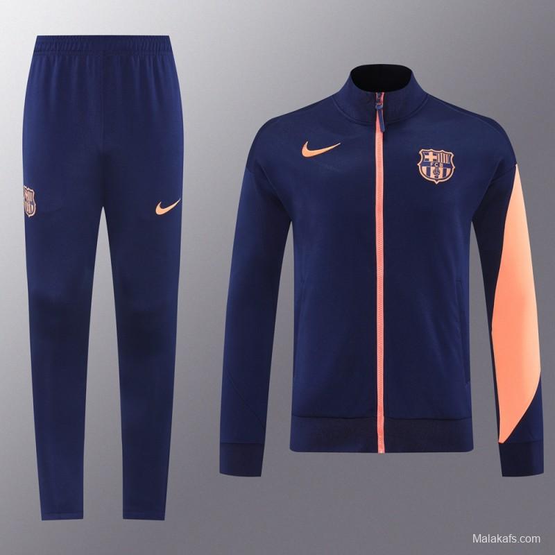 25/26 Barcelona Navy/Orange Full Zipper Jacket +Long Pants