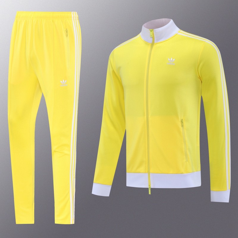 2025 Adidas Original Yellow Full Hoodie Zipper Jacket +Long Pants