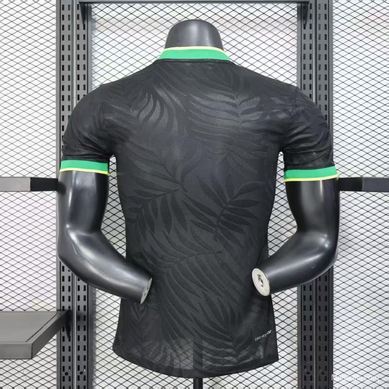 Player Version 2025 Brazil Black with Eagle Print Jersey