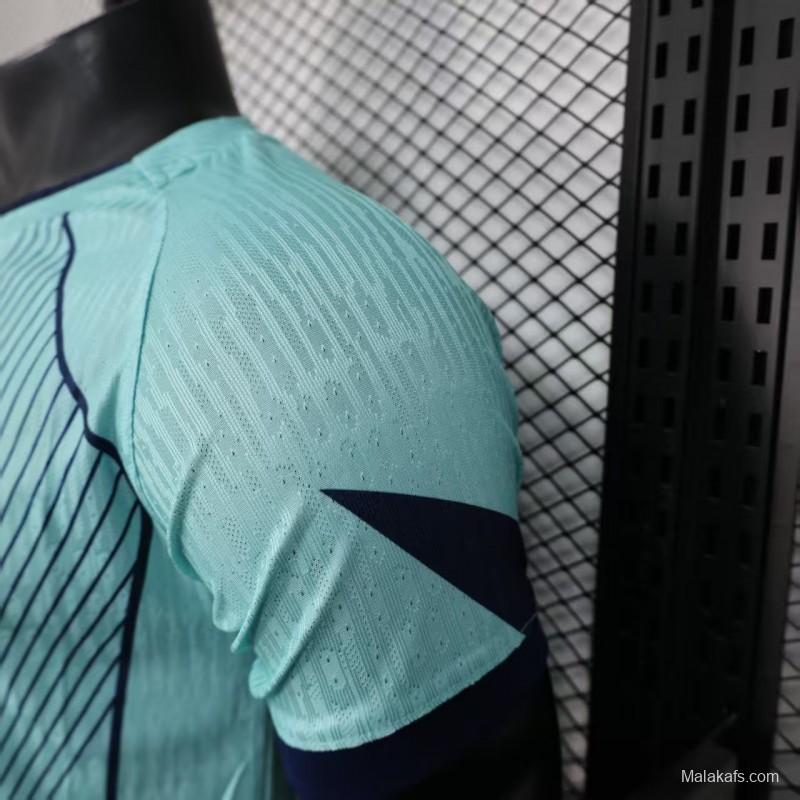 Player Version 25/26 FC Barcelona Light Blue with Vertical Pinstripe Pattern Jersey