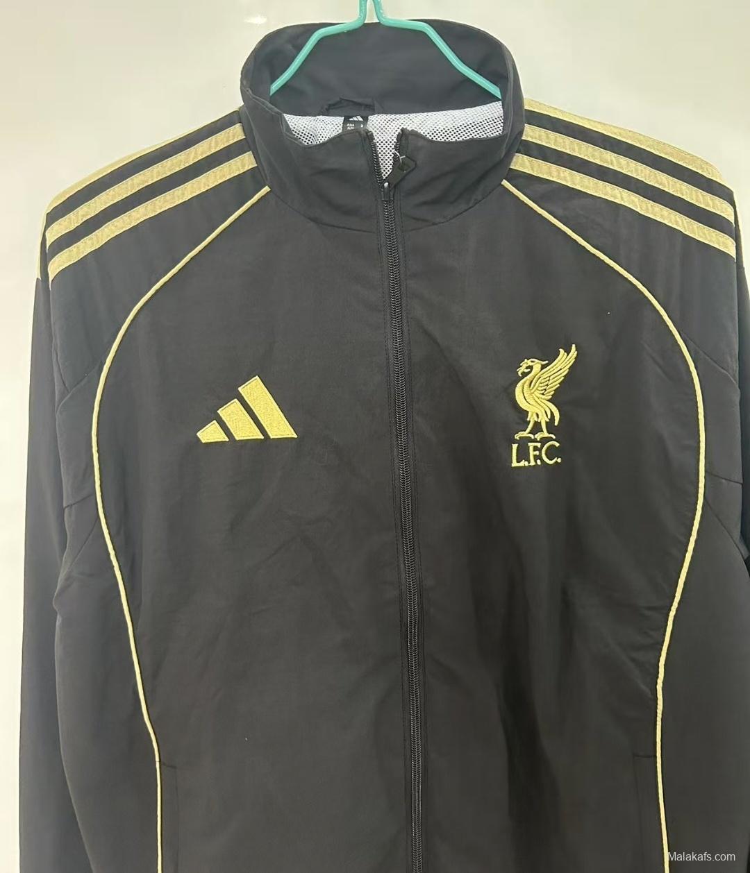 25/26 Liverpool Black Windbreaker