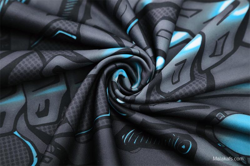 25/26 Napoli Black Grey Camouflage Half Zipper Jacket+Long Pants