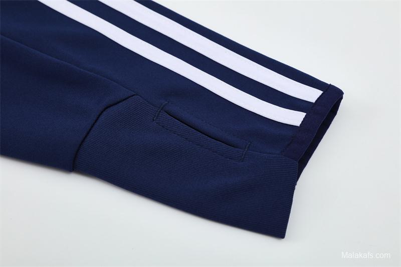 Retro 12/13 Real Madrid Royal Blue Half Zipper Jacket+Long Pants