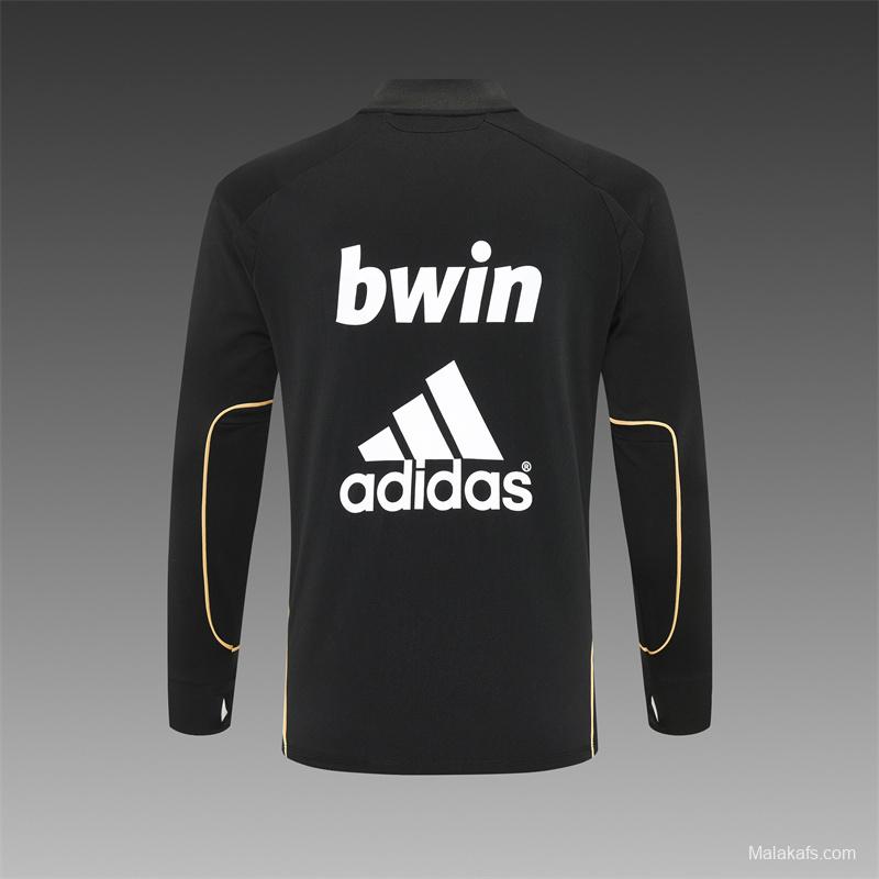Retro 11/12 Real Madrid Black Half Zipper Jacket