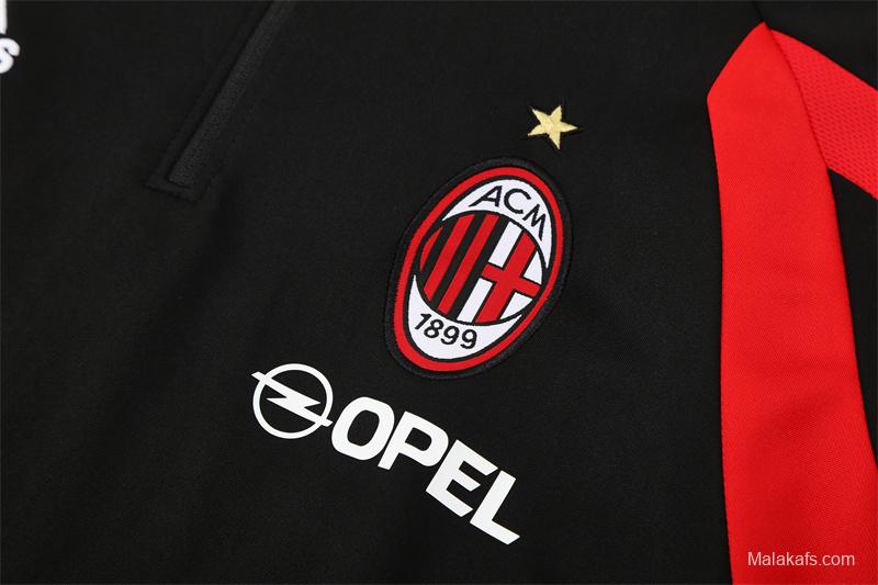 Retro 05/06 AC Milan Black Half Zipper Jacket+Long Pants