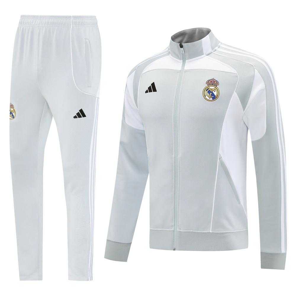 25/26 Real Madrid Grey Full Zipper Jacket + Long Pants