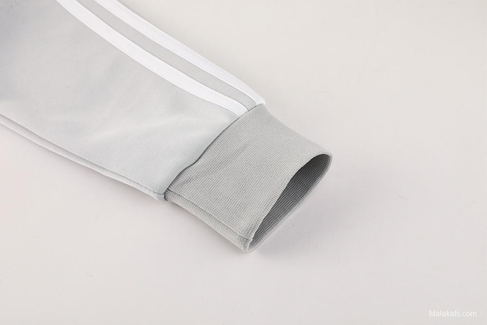 25/26 Real Madrid Grey Full Zipper Jacket + Long Pants