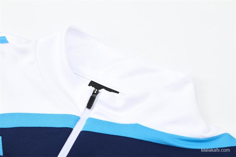 Retro 09/10 Real Madrid White Half Zipper Jacket