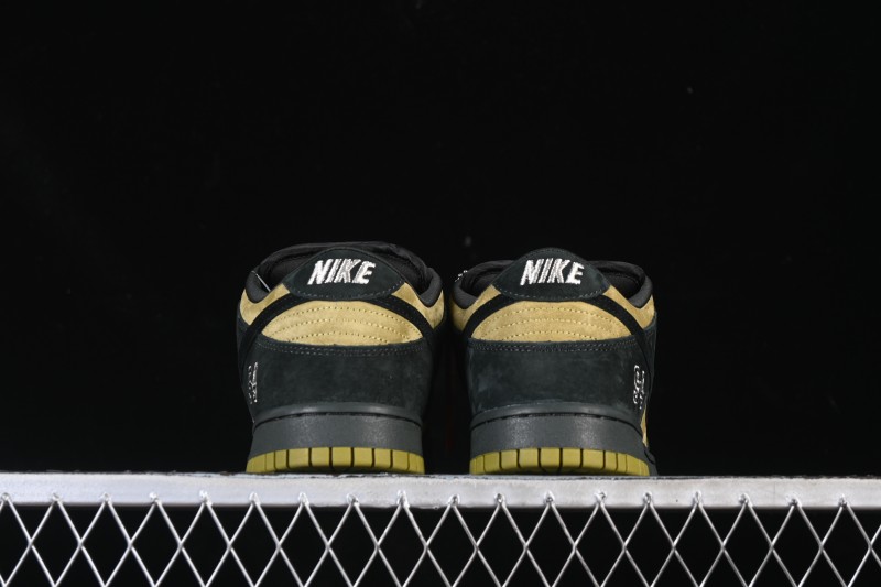 Nike Supreme x Dunk SB Dunk Low Brown Yellow Low-Top Casual Skate Shoes - HQ8487-300