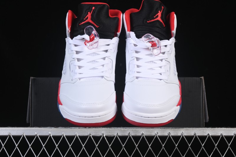Nike Air Jordan 5 Retro Fire Red Black Tongue Basketball Shoes - HQ7978-101