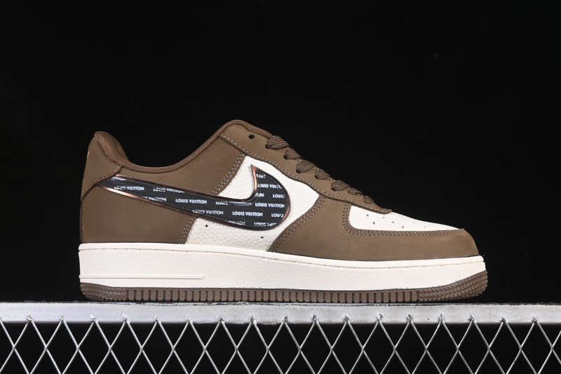 Nike Air Force 1 '07 Low LV Collaboration Military Green Silver Black Casual Sneakers - DK0188-086