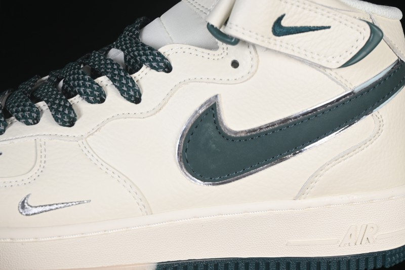 Nike Air Force 1'07 Mid Casual Shoes with Reflective Design and Full-Length Air Cushion - XL0236-235