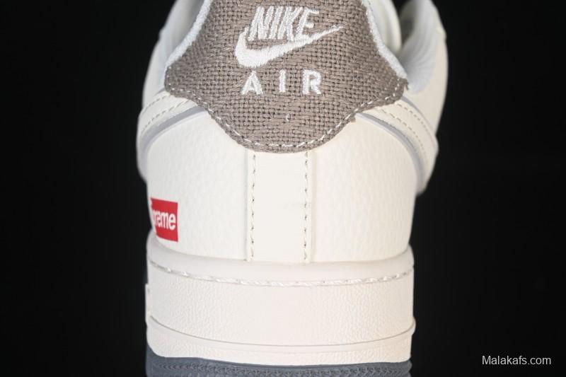 Nike Air Force 1 '07 Low Supreme Collaboration Beige Canvas Casual Sneakers - XX3168-210