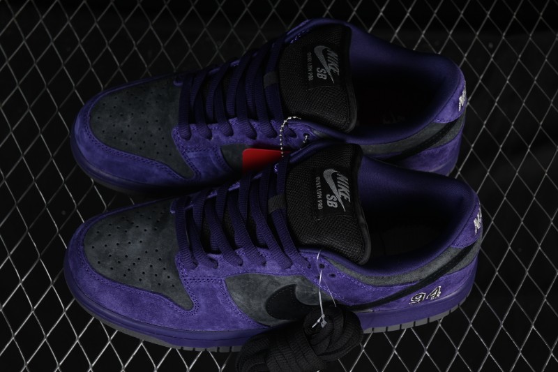 Nike Supreme x Dunk SB Dunk Low Casual Skate Shoes Gray Purple - HQ8487-500