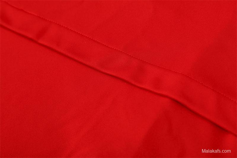 Retro 02/03 Manchester United Red Half Zipper Jacket+Long Pants