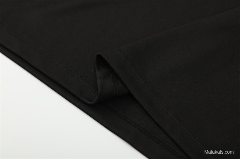 Retro 98/99 Manchester United Black Half Zipper Jacket+Long Pants