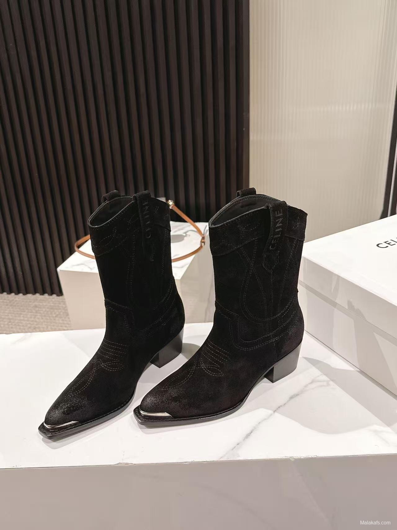 CELINE 2025 SS Fashion Boots with Arch of Triumph Logo - LY00440