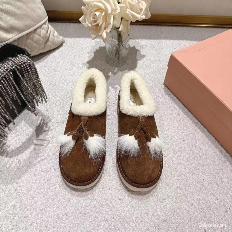 MIU MIU 2025 SS Korean Style Popular Small Potato Snow Boots Upgraded Version - LY00290