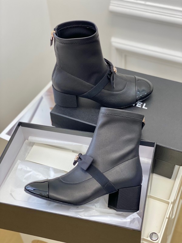 Chanel 2025/SS Autumn Winter Bow Mary Jane Ankle Boots - LY00320