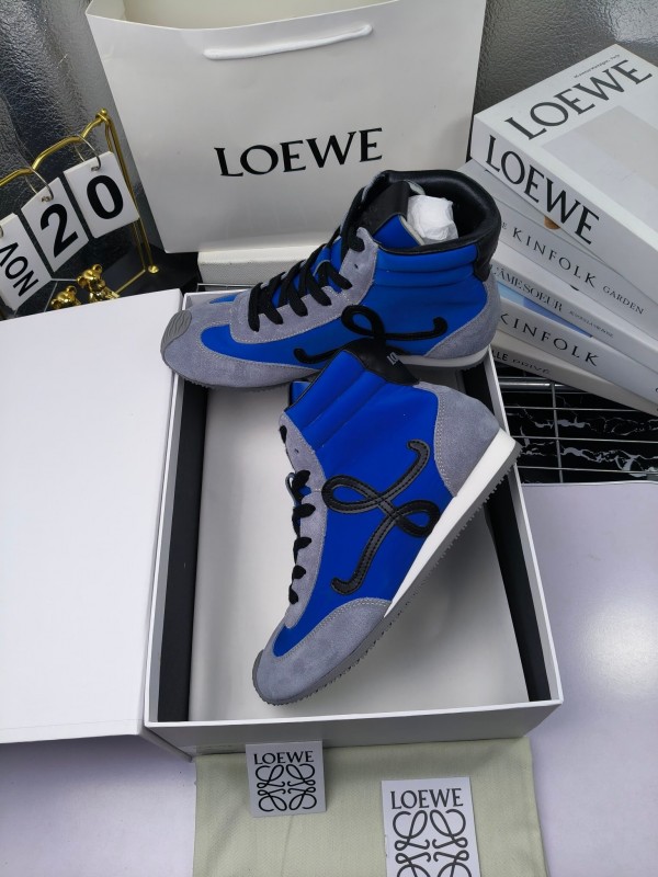 LOEWE High-Top German Training Sneakers Retro Fashion Casual White Shoes - LY00330