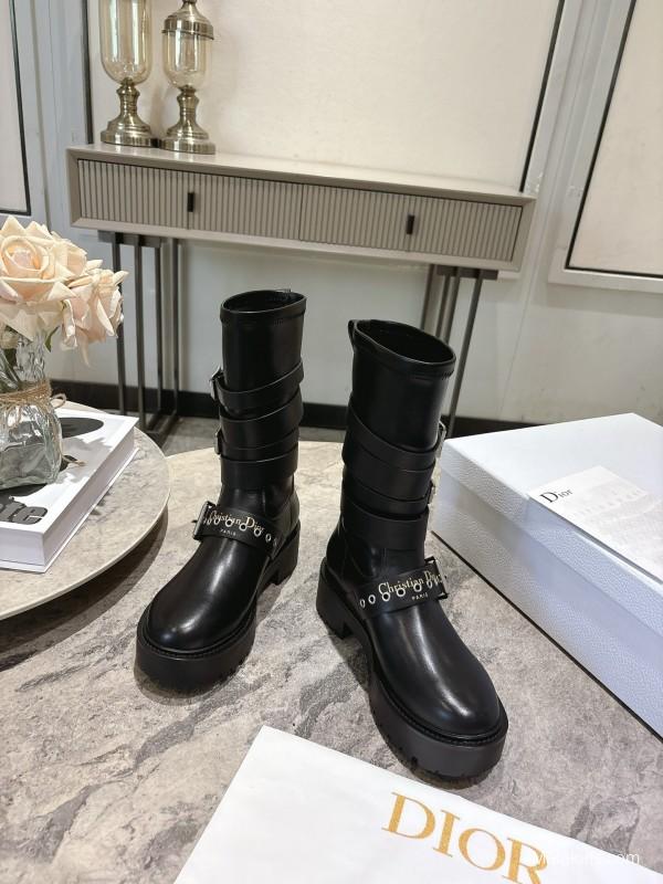 Dior 2025/SS Punk Style Strap Ankle Boots - KFY00470