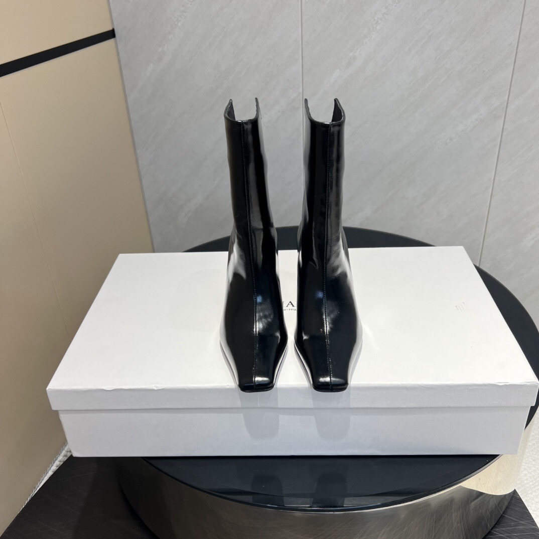 Khaite 2025/SS Fashion Square Toe Slip-On Ankle Boots - KFY00390
