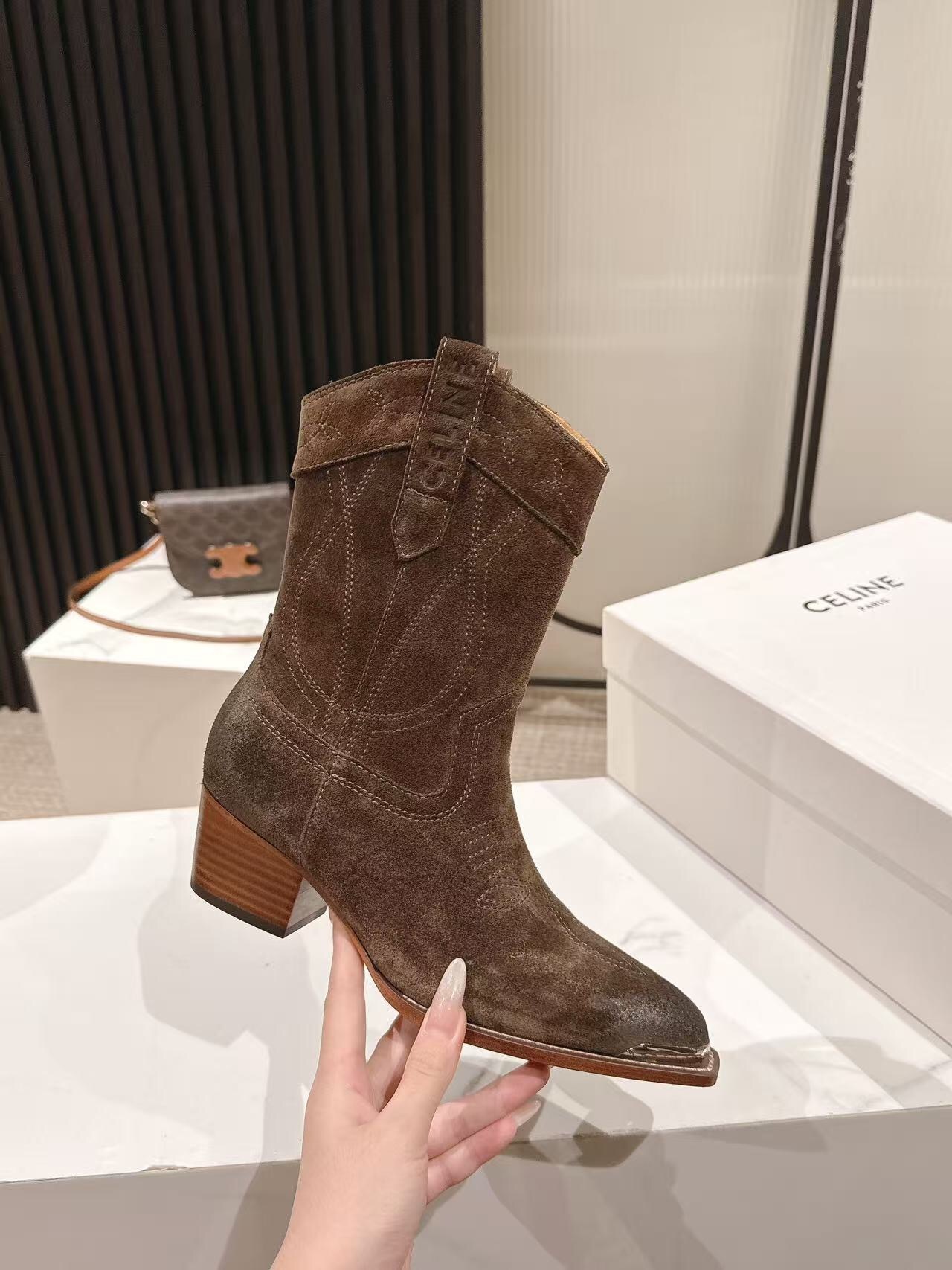 CELINE 2025 SS Fashion Boots with Arch of Triumph Logo - LY00440