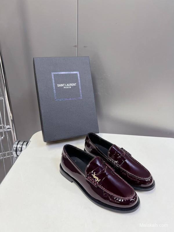 Saint Laurent 2025/SS Classic Loafer Leather Shoes - KFY00350