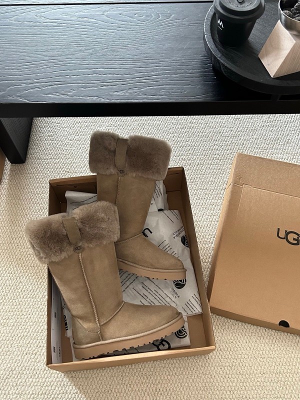 UGG 2025/SS High Boot Snow Boots with Faux Fur Collar - AS00370