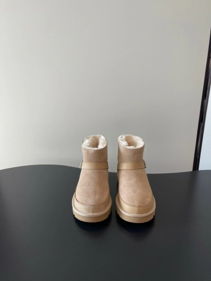 UGG 4512 Latest Buckle Flat Sole Premium Wool Anti-Slip Snow Boots - AS00290